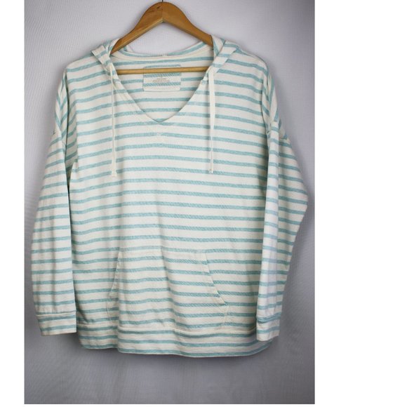 Sonoma Tops - 4 @ $15 Blue Stripe Hoodie w/Kangaroo Pockets SZ L